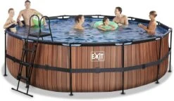 EXIT TOYS EXIT Wood Zwembad - 488 X 122 Cm - Met Zandfilterpomp En Trap -Winkel Voor Watersportartikelen 699 1200 exit 30 27 16 10 int 5