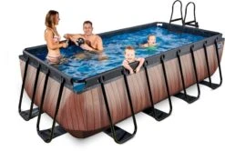 EXIT TOYS EXIT Wood Zwembad - 400 X 200 X 100 Cm - Met Zandfilterpomp En Trap -Winkel Voor Watersportartikelen 807 1200 30.17.42.10 4