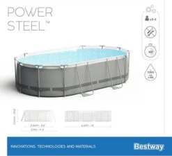 Bestway Power Steel Oval Zwembad - 427 X 250 X 100 Cm - Met Filterpomp En Accessoires -Winkel Voor Watersportartikelen 900 989 56620 01 power steel