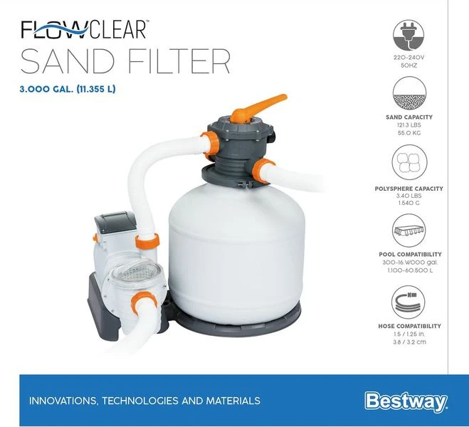 Bestway Flowclear Zandfilterpomp 11,3 M3/u - Afbeelding 12