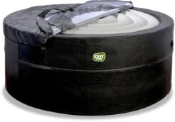 EXIT TOYS EXIT Leather Premium Opbouw Spa - 4-6 Persoons -Winkel Voor Watersportartikelen exit leather premium 6 opblaasbare spa cover half open