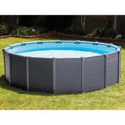 Intex Graphite Panel Pool - 478 X 124 Cm - Met Zandfilterpomp En Accessoires -Winkel Voor Watersportartikelen graphite panel