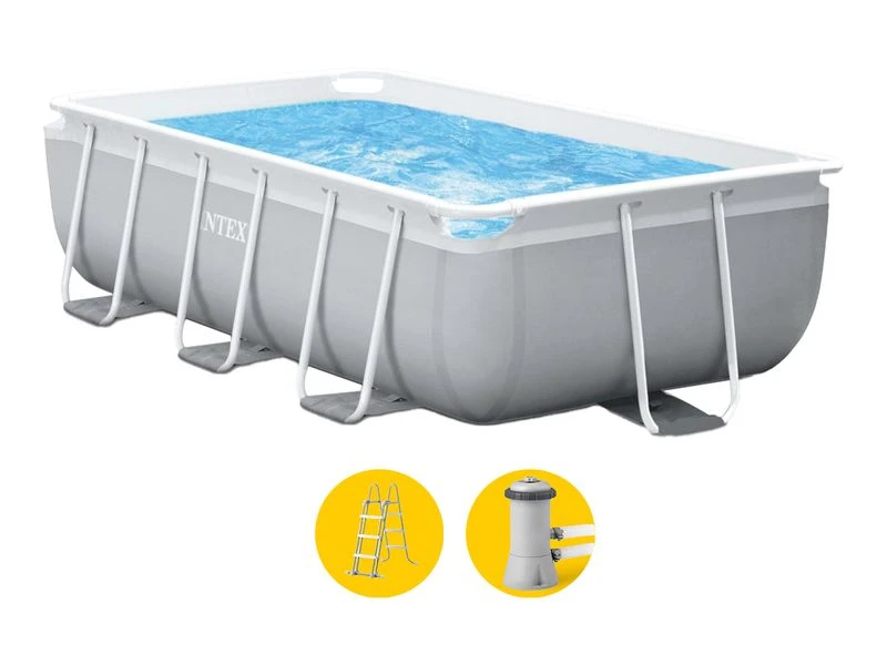 Intex Prism Frame Pool - 300 X 175 X 80 Cm - Met Filterpomp En Trap 1 Intex Prism Frame Pool - 300 X 175 X 80 Cm - Met Filterpomp En Trap